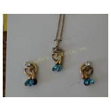 Earring & Necklace Set marked Gold Filled
