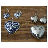 Heart Locket & Matching Earring Set