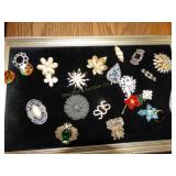 Vintage Brooches & Pins on Padded Frame