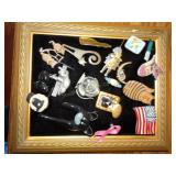 Asst. Cat Pins on Padded Frame