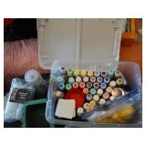 Acrylic & Water Color Paints in plastic container