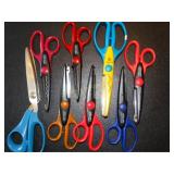 Scissors, mostly marked Fiskars, Paper Edgers