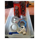 Asst. rolls of Tape in plastic container