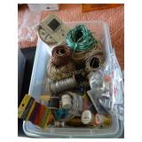 Craft Wire, Cord, Twine, etc. in plastic tote