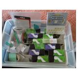 Scrap Booking Paper Dots in plastic tote