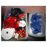 Craft Ribbon, Bows, etc. in storage containers