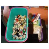 Thread & Material etc. in plastic tote