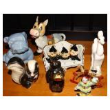 Porcelain animals, elves, etc.