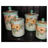 4 pc. hand painted canister set