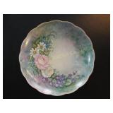 Hand painted porcelain  dish  12" D