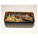 Hand painted artist of Kholui  wood box  4" L