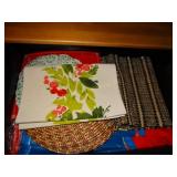 Table runners, place mats, plastic table cloths,