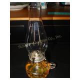 Glass Fingertip Kerosene Lantern 12" T marked