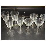 8 matching dessert glasses tallest 7"