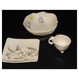 3 pc. pottery marked Mapia
