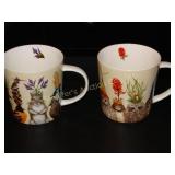2 Bone china Vicki Sawyer mugs
