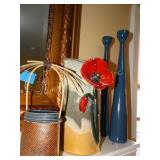 Pottery vases & candle sticks 18" T
