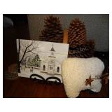 Coasters, Basket pinecones, Stuffed Lamb, Winter