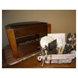 Lab book holder, Primitive decor, sm. wood foot