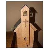 Hand made wood church bird house