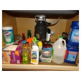 Cleaners, Trash bags, contents of cabinet under