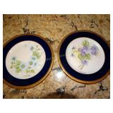 2 Hand painted plates 7 3/4 " D