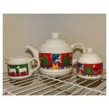 Houze England, Teapot, cream & sugar set