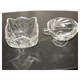 2 Glass serving bowls tallest is 3 1/4"