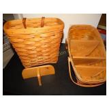 2 Longaberger Baskets- 1 protector w/dividers
