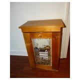 Wood Trash Can 12" x 19" x 28"
