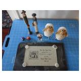 Slate Church  Plack 7.5" x 14", 2 sm. bobble head