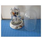 Waltham  small clock w/glass dome 9.5" T