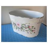 Metal decor. container 14.5" L x 8" T