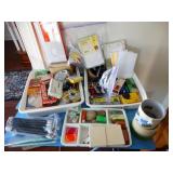 Asst. pencils, tape, Staples, Labels, envelopes,