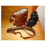 Vintage Adams 6X30 Binoculars in hard leather