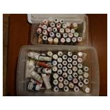 Enamel Paints in 2 plastic totes
