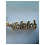 Gold necklace w/4 diamonds marked 14K Italy on