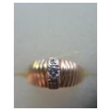 Gold ring with diamond size 4 1/2, no markings,