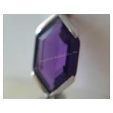 Sterling bracelet with amethyst stone approx 7"