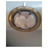 Cameo ring 14K, size 6 3/4, weight .125 oz