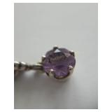 Pandora silver necklace with amethyst stone,