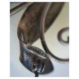 Sterling pin with blue stones, 3 1/2" H