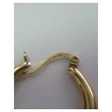 2 Pair earrings, 1 marked 14K on lever
