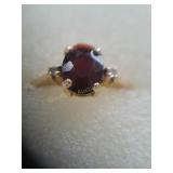Garnet ring 14K, size 4 1/2