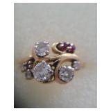 14K gold ring size 8 1/2, with diamonds & rubies,