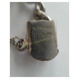 Charm bracelet, 7 1/2", 14 charms some sterling