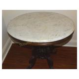 Antique Marble Top Oval  Table 24" x 29" x 28"