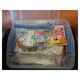 Craft Stickers in plastic tote