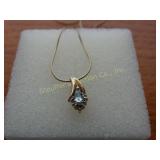Necklace:  chain marked 585 on clasp, enhancer
