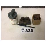 V VISE, LUBRICATOR, NUMBER STAMPS, SCREWDRIVER